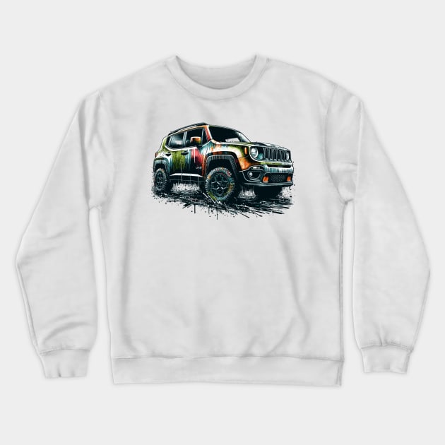 Jeep Renegade Crewneck Sweatshirt by Vehicles-Art